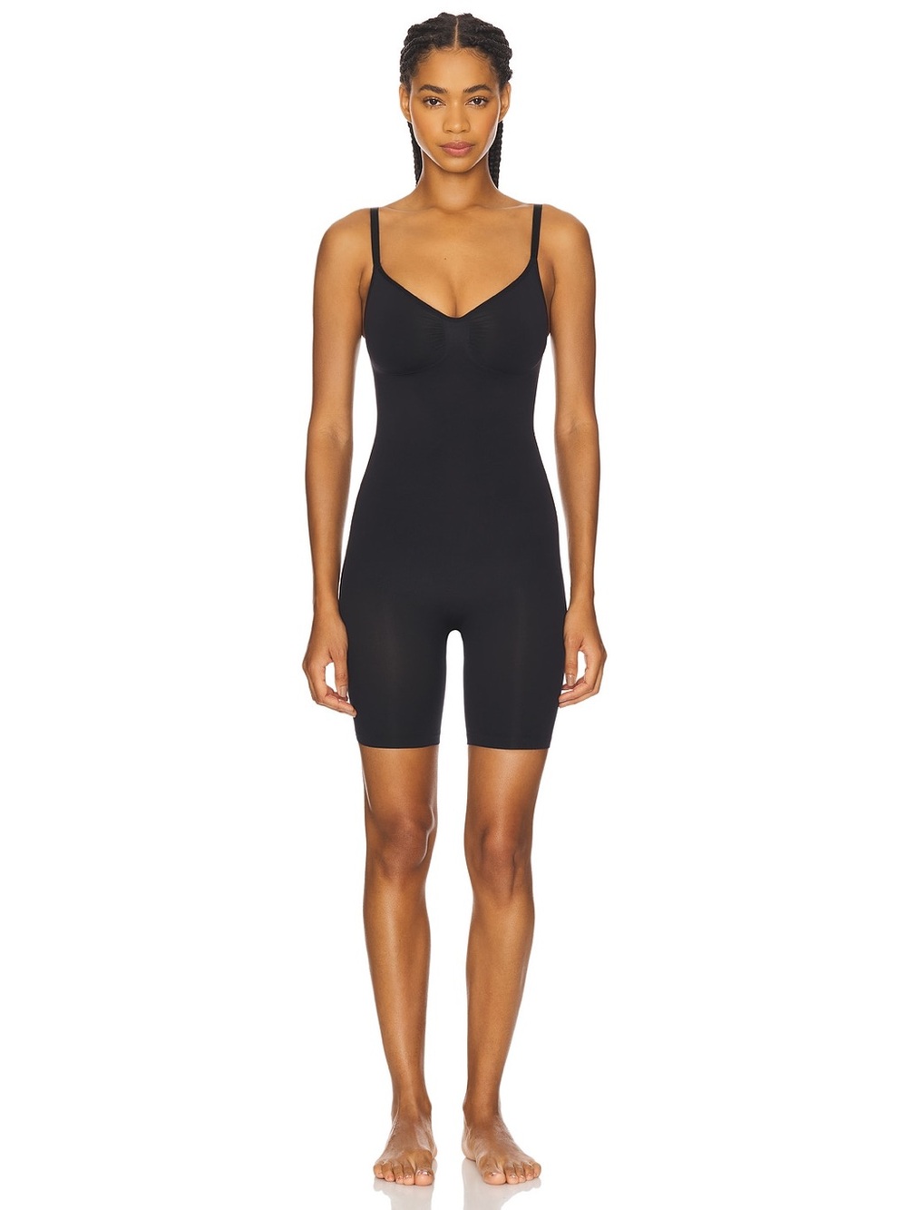 SKIMS Like New - Black Sculpting Bodysuit Short - Slim V-Neck Shaping